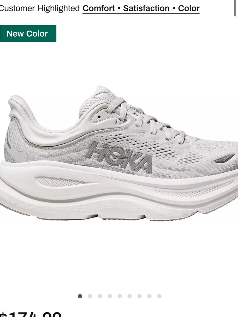 Hoka Women’s Light Gray/White Athletic Running Shoe